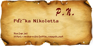 Póka Nikoletta névjegykártya
