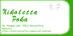 nikoletta poka business card
